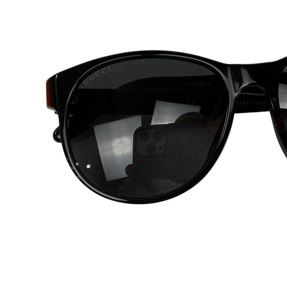 Gucci Round Oval Unisex GG0271S 55mm Sunglasses Women's Black‎ With Case NEW - Picture 11 of 14